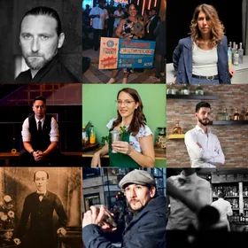 A grid of portraits of bartenders and drinks industry figures